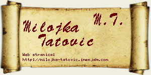 Milojka Tatović vizit kartica